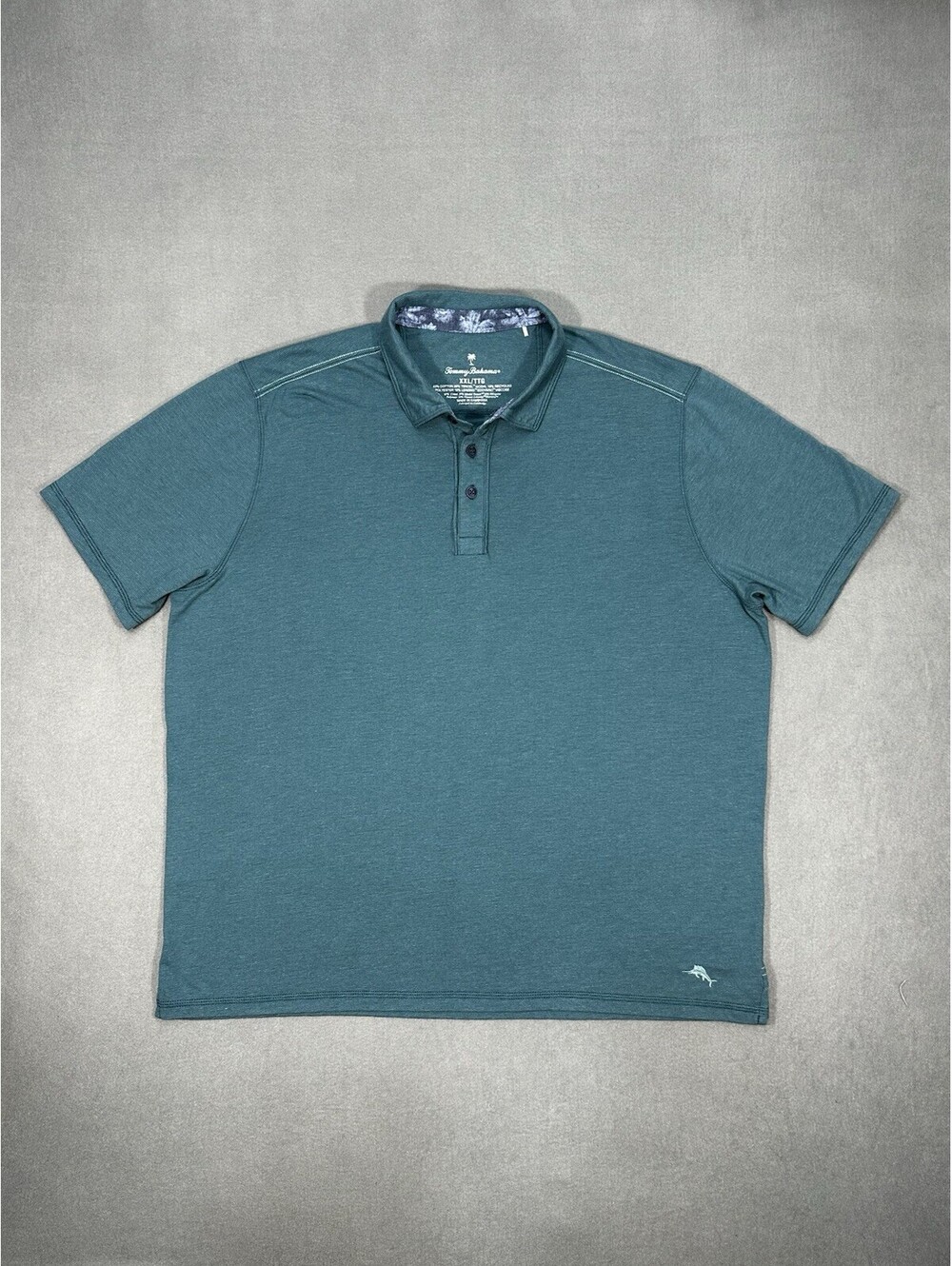 Tommy Bahama Mens Polo Shirt XXL Green Short Sleeve Tencel Blend
